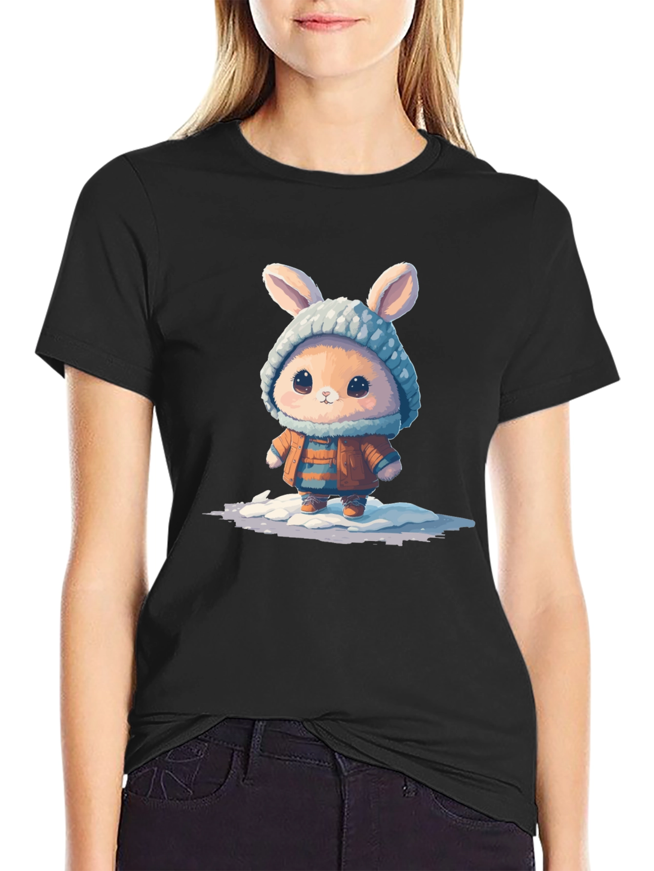 Cute Bunny Graphic Tee - Unisex Cotton T-Shirt