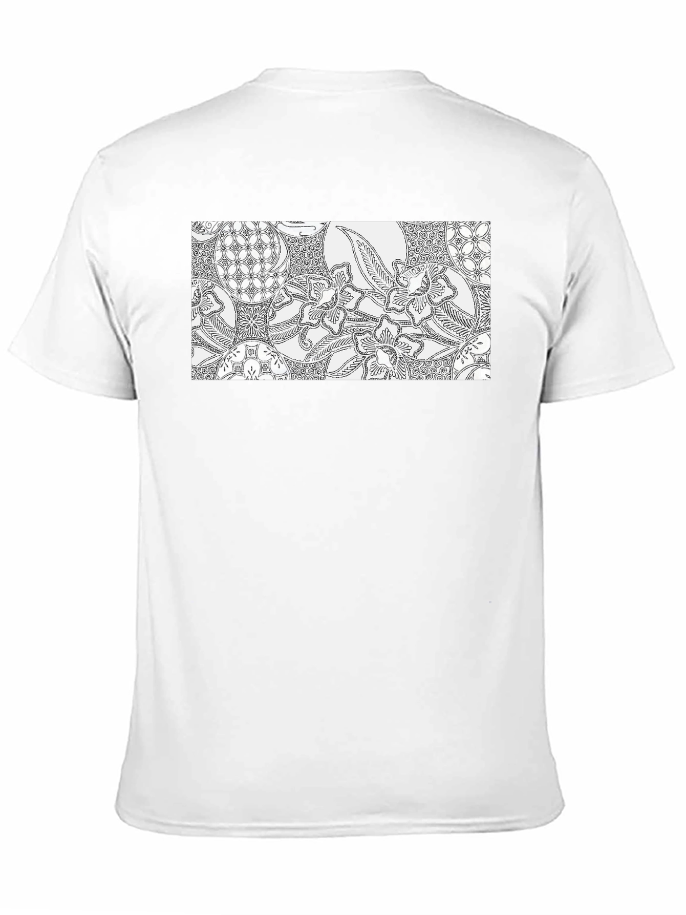 Black Tee with Ornate Floral Pattern Design