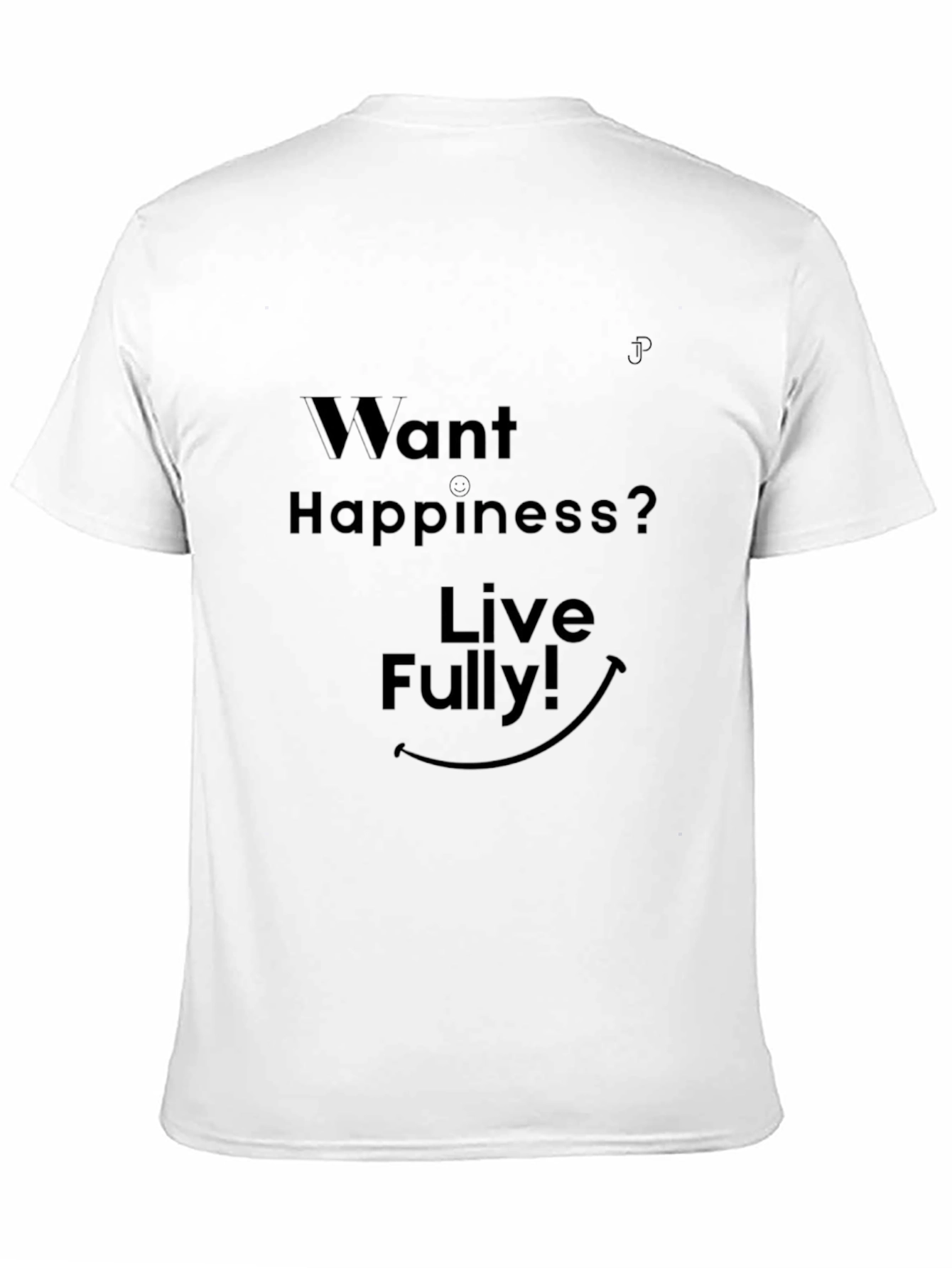 Want Happiness? Live Fully! Black Graphic Tee