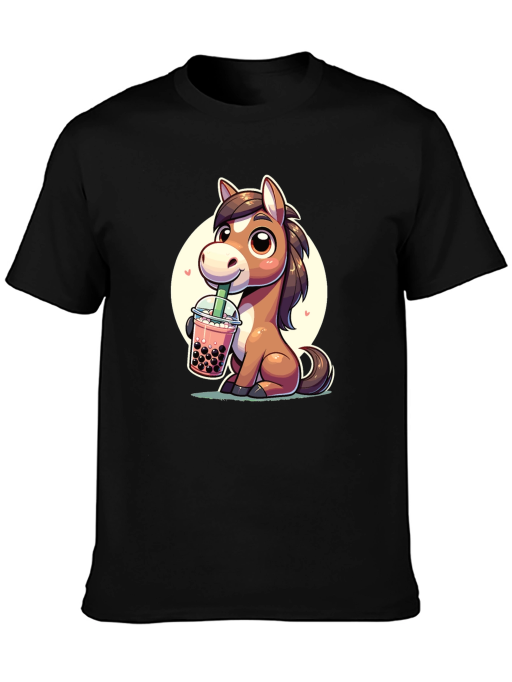 Cute Horse Boba Tea Graphic Tee