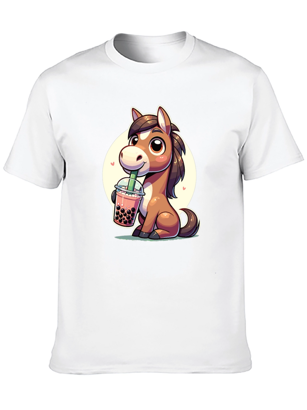 Cute Horse Boba Tea Graphic Tee