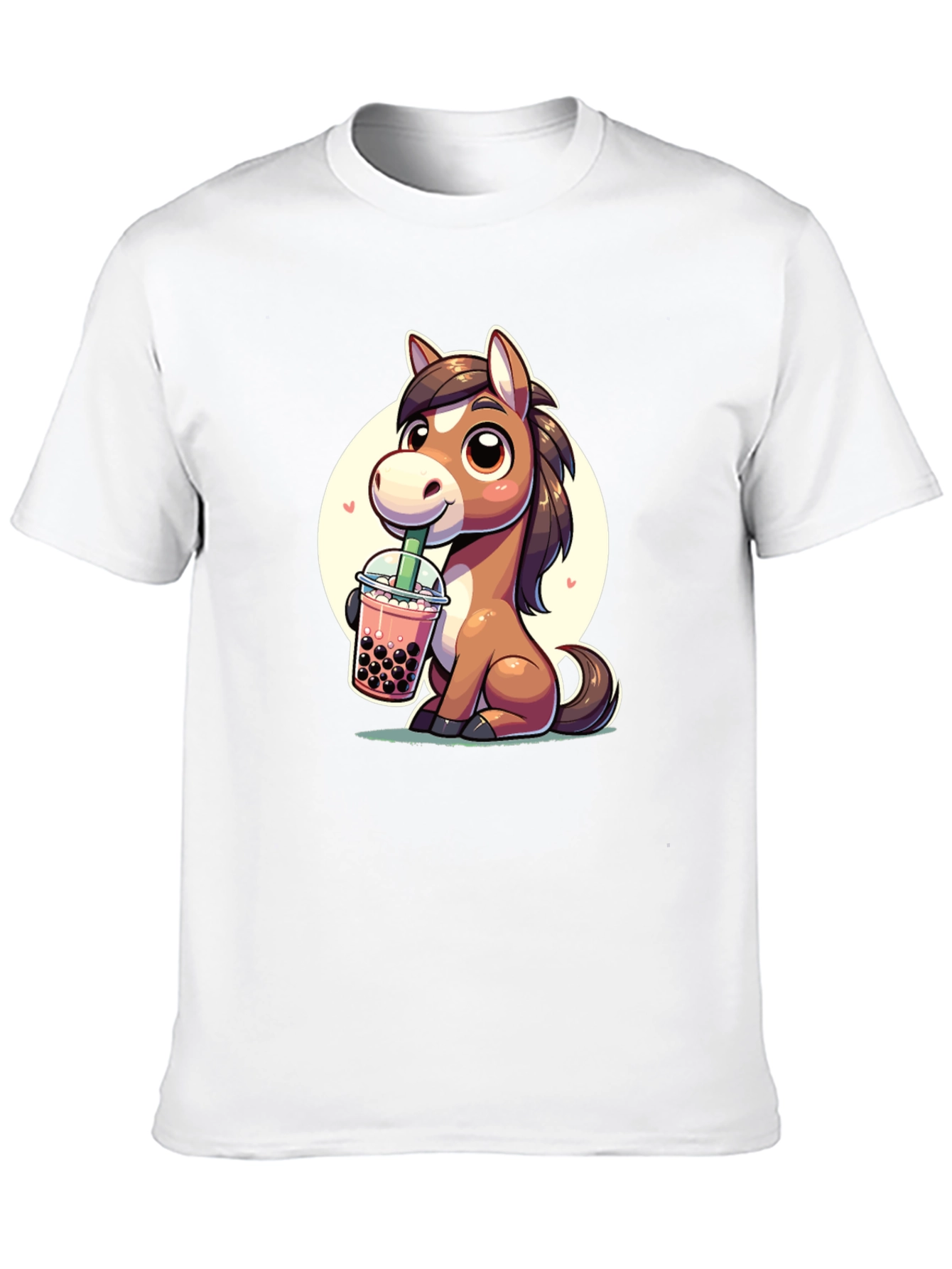Cute Horse Boba Tea Graphic Tee