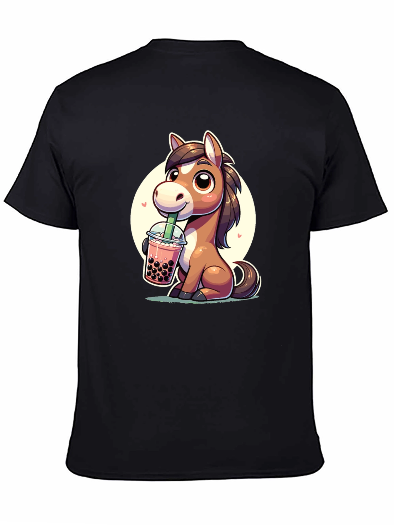 Cute Horse Boba Tea Graphic Tee