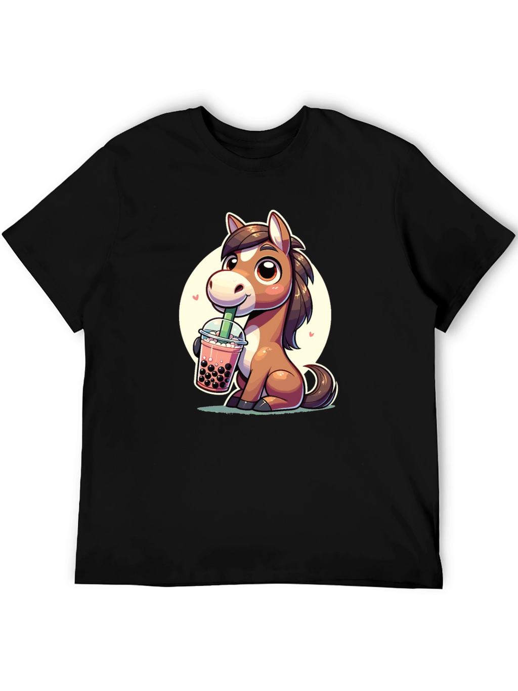 Cute Horse Boba Tea Graphic Tee