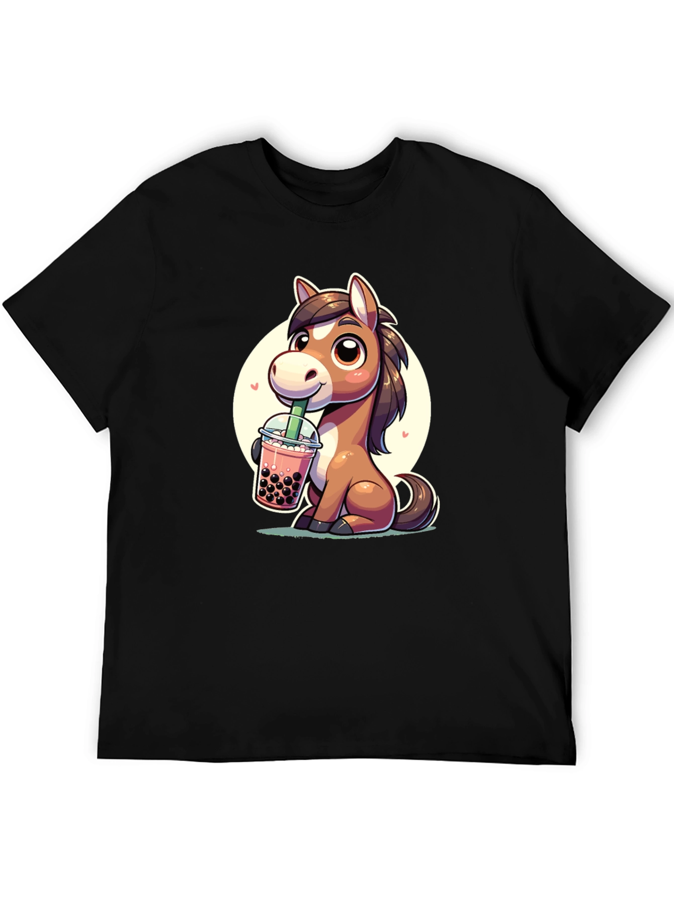 Cute Horse Boba Tea Graphic Tee