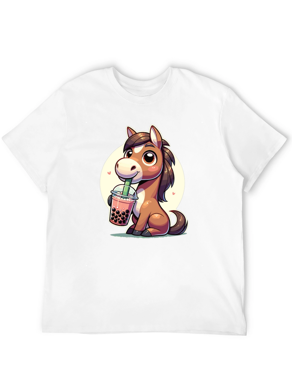 Cute Horse Boba Tea Graphic Tee