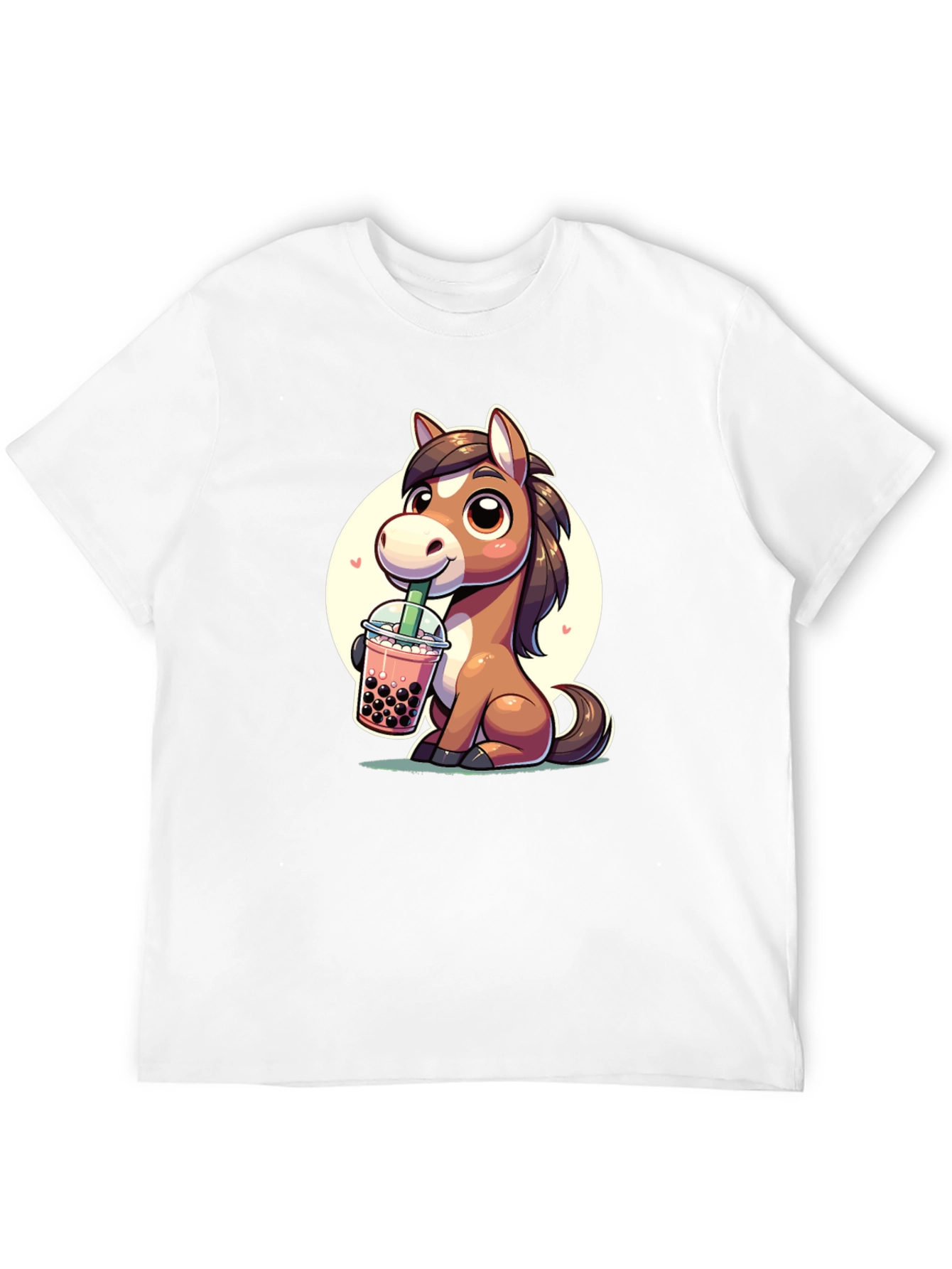 Cute Horse Boba Tea Graphic Tee