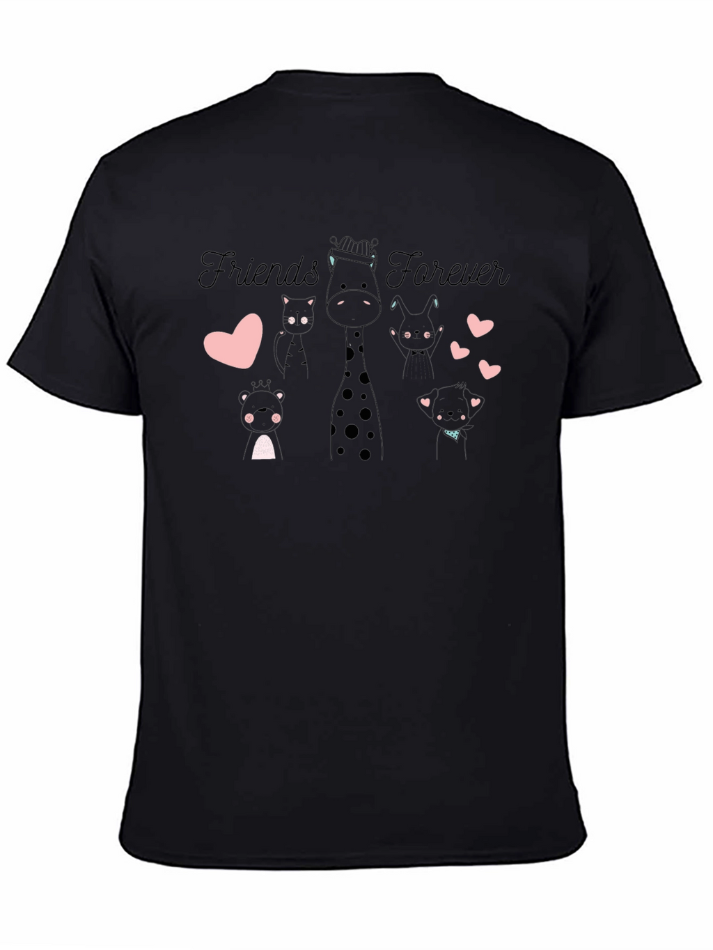 Friends Forever Black Graphic T-Shirt