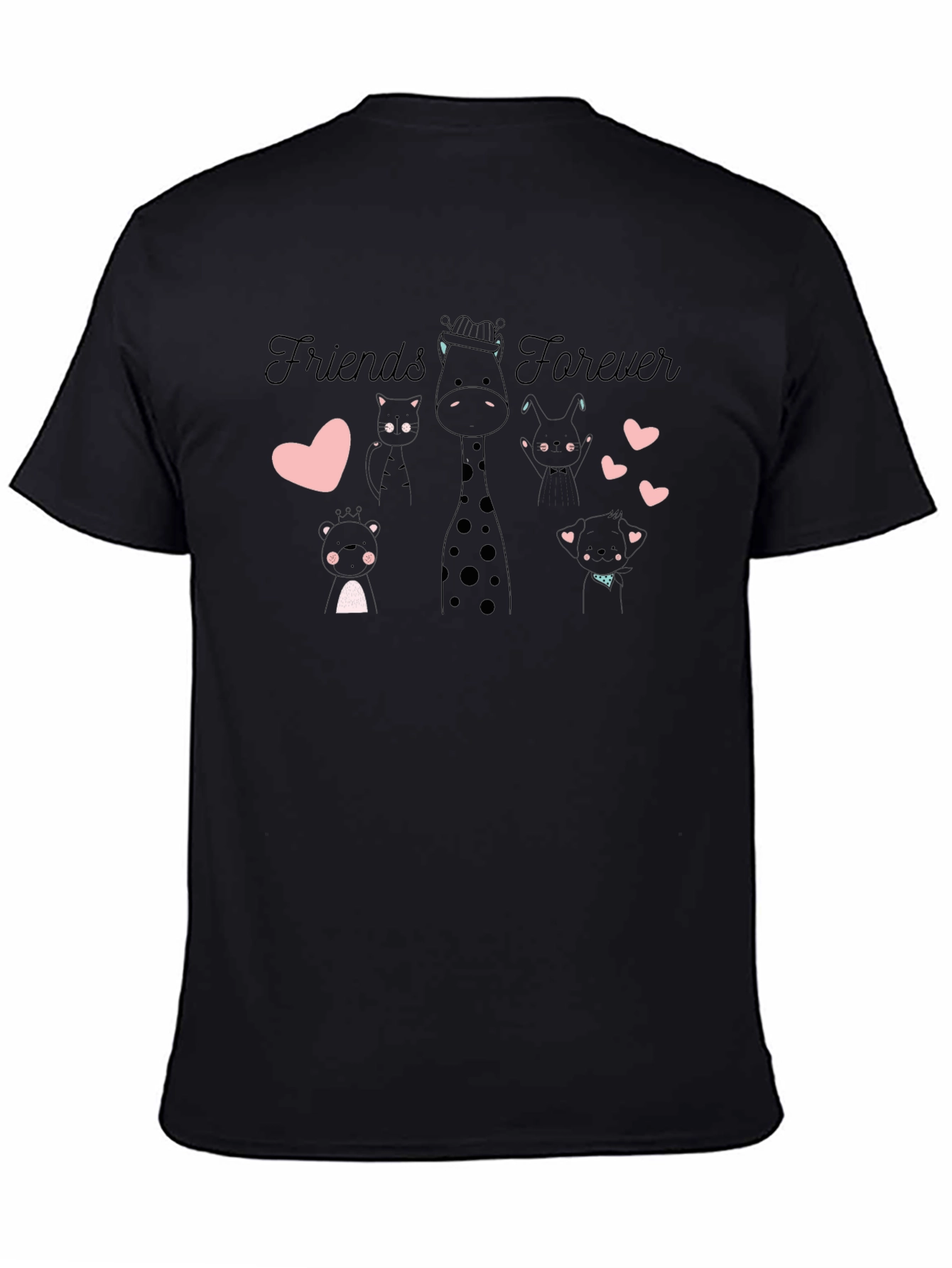 Friends Forever Black Graphic T-Shirt