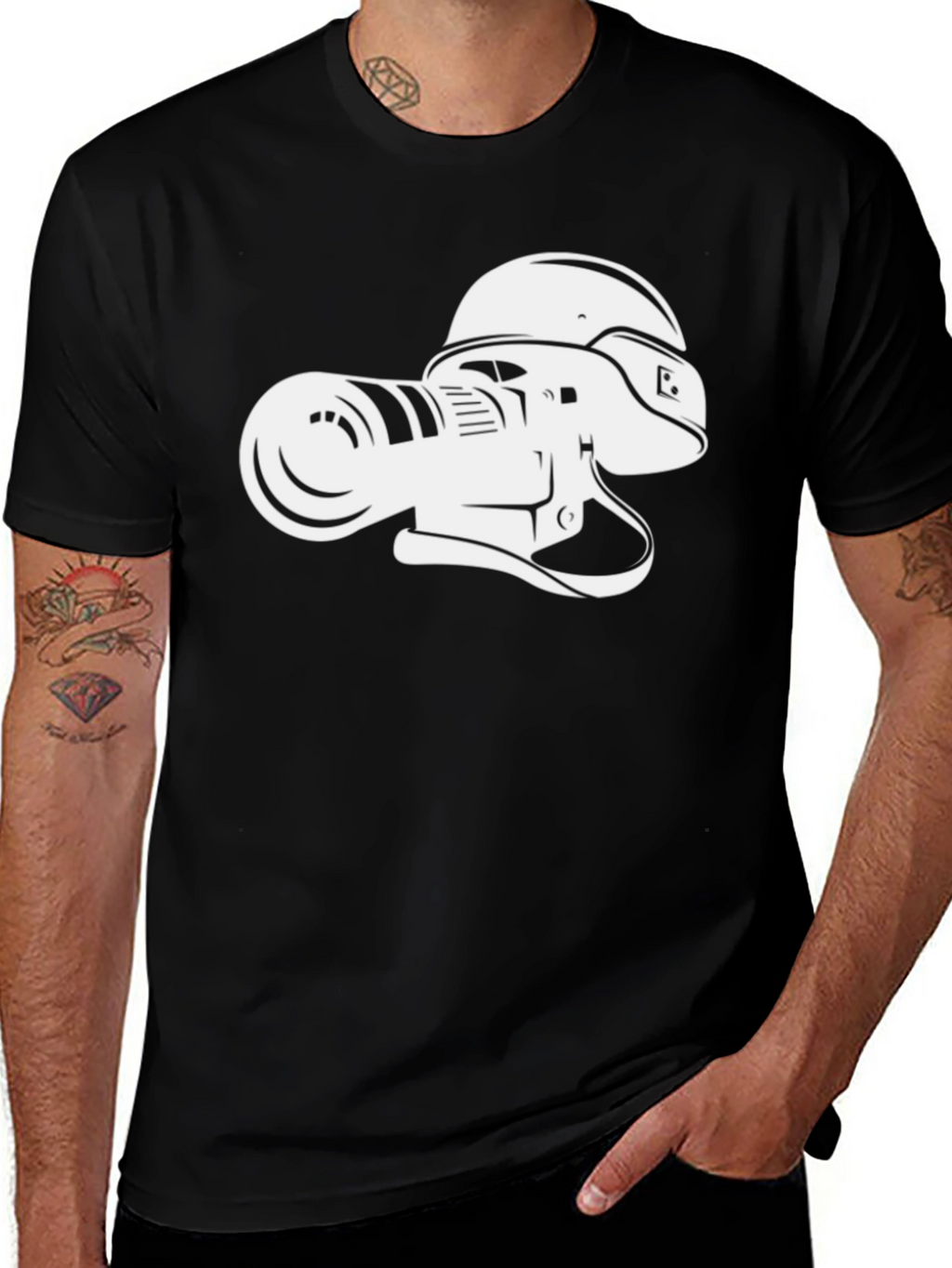 Camera Helmet Black T-Shirt