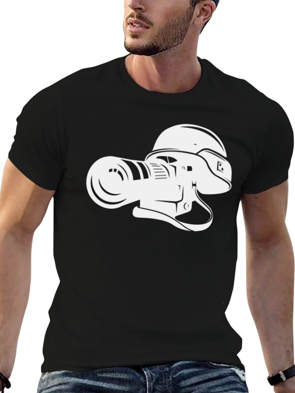 Camera Helmet Black T-Shirt