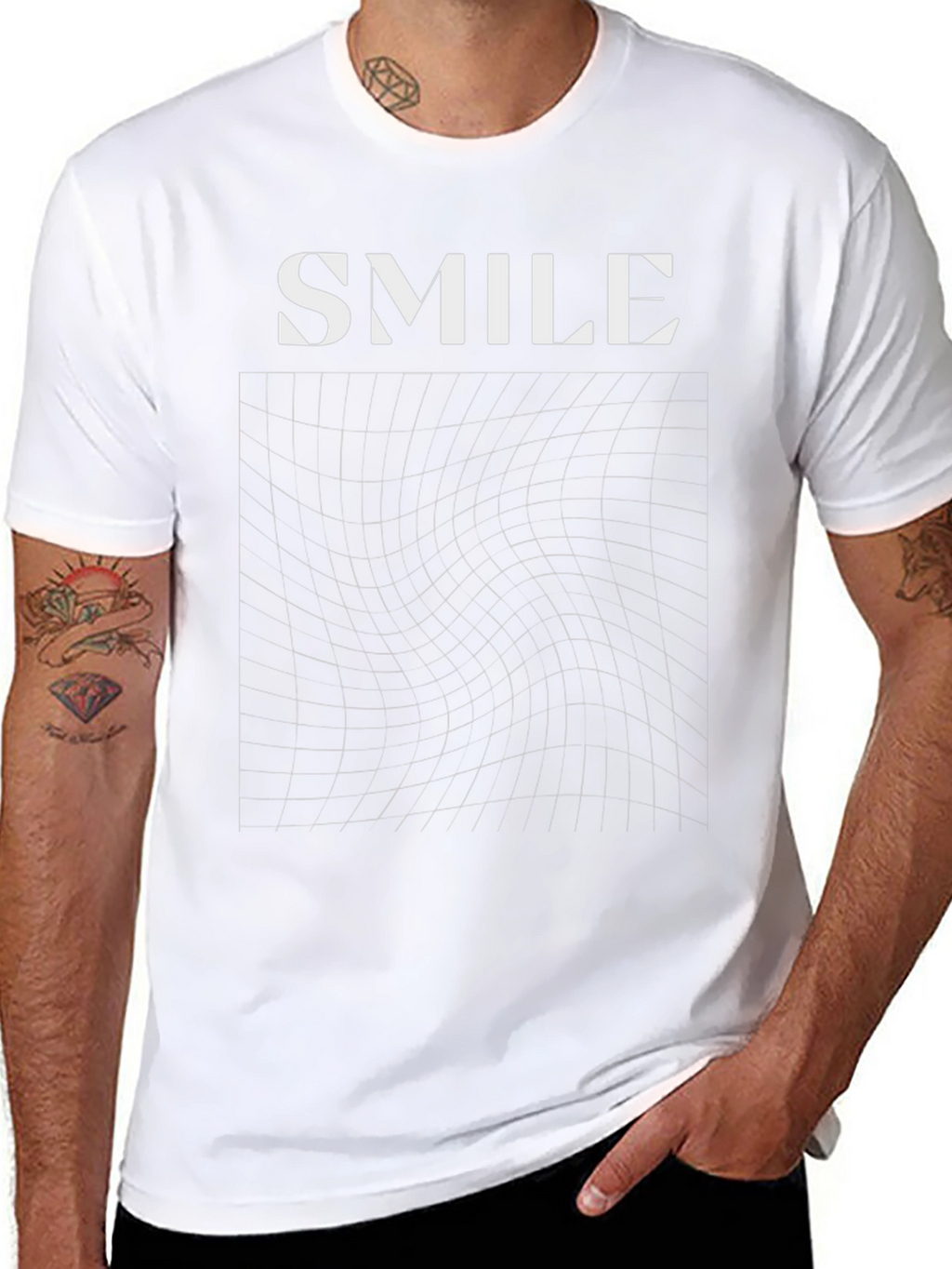 Smile Graphic Print Black T-Shirt