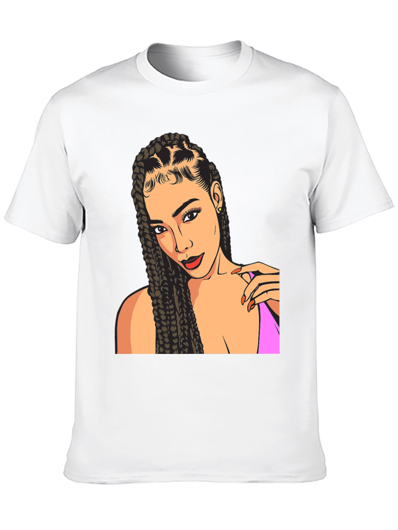 Woman Portrait Graphic Tee - Stylish Black T-Shirt