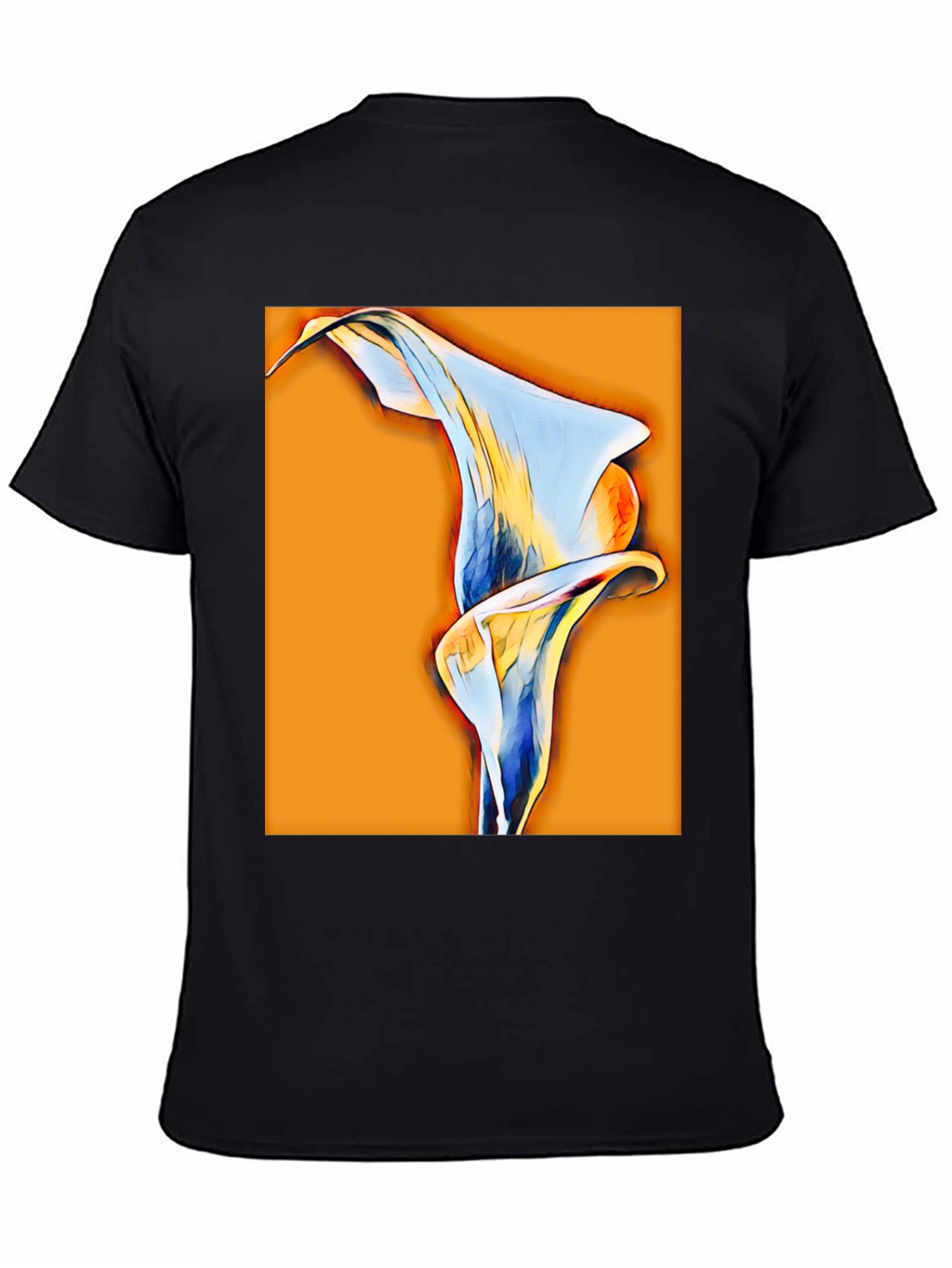 Abstract Calla Lily Graphic Tee - Black