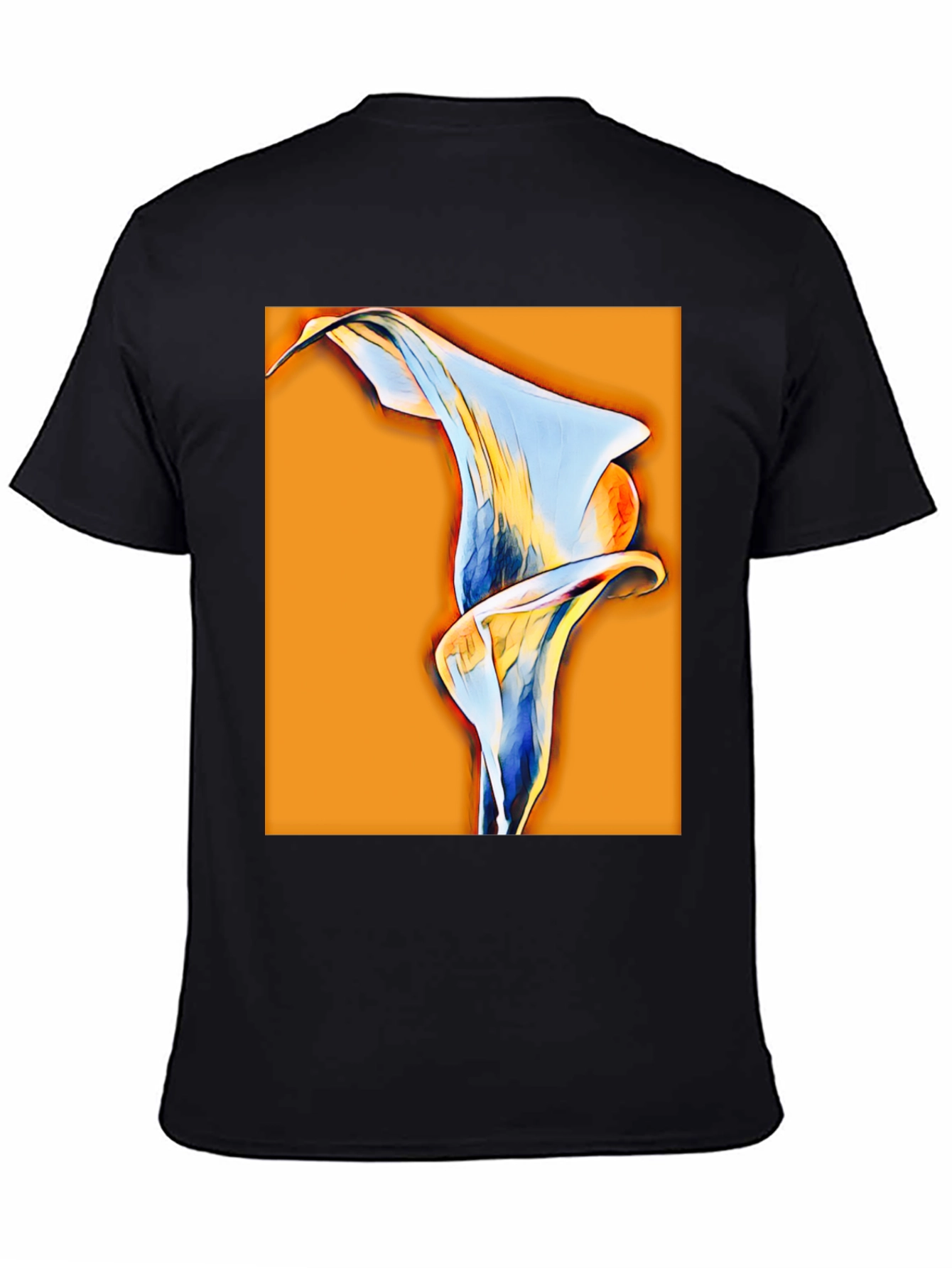 Abstract Calla Lily Graphic Tee - Black