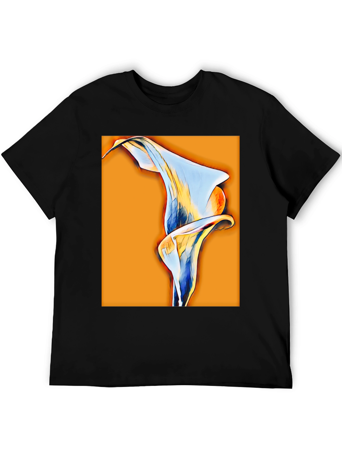 Abstract Calla Lily Graphic Tee - Black