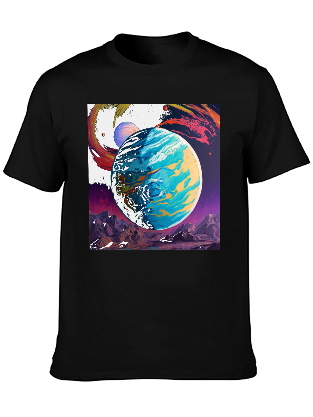 Planetscape Graphic Tee - Artistic Space Design
