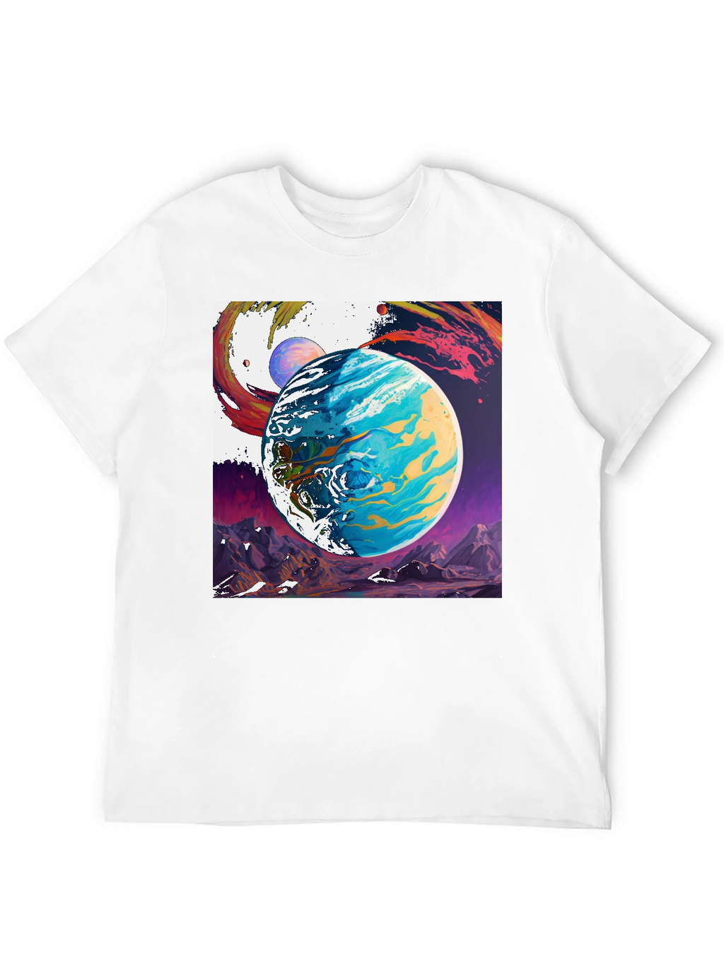 Planetscape Graphic Tee - Artistic Space Design