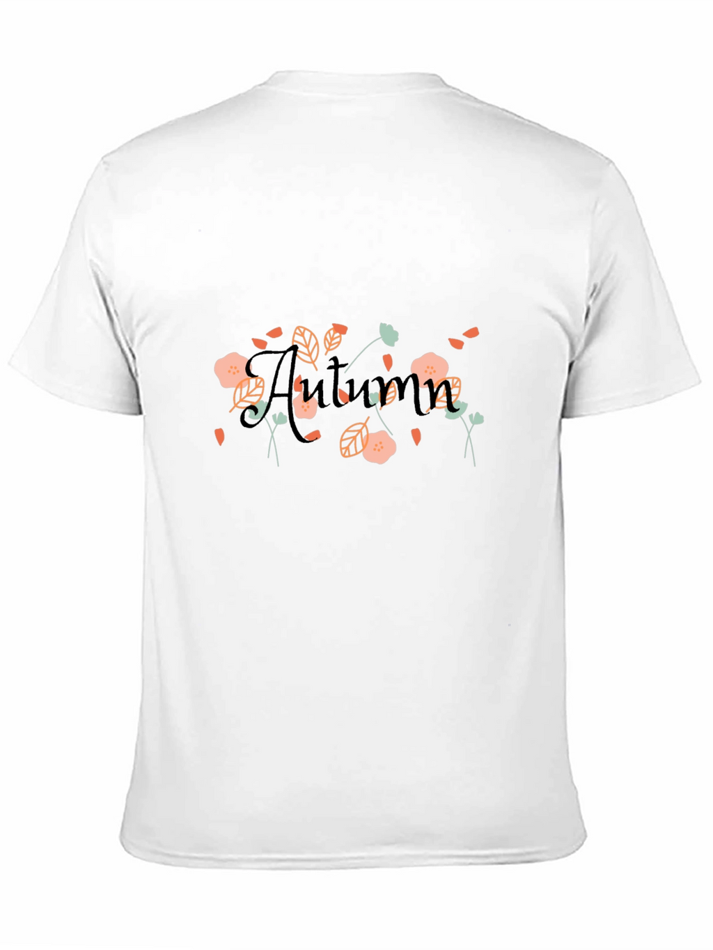 Autumn Floral Graphic Black T-Shirt