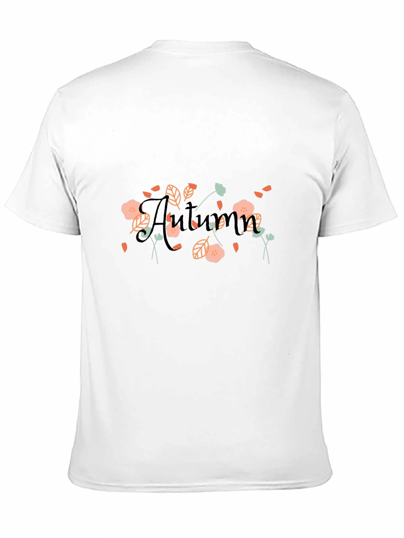 Autumn Floral Graphic Black T-Shirt