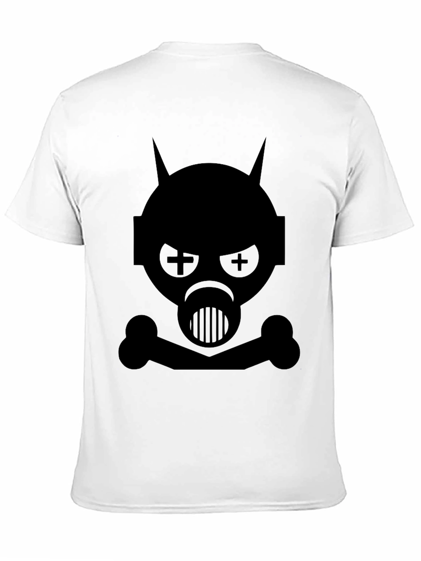 Edgy Gas Mask Skull Graphic Tee - Black
