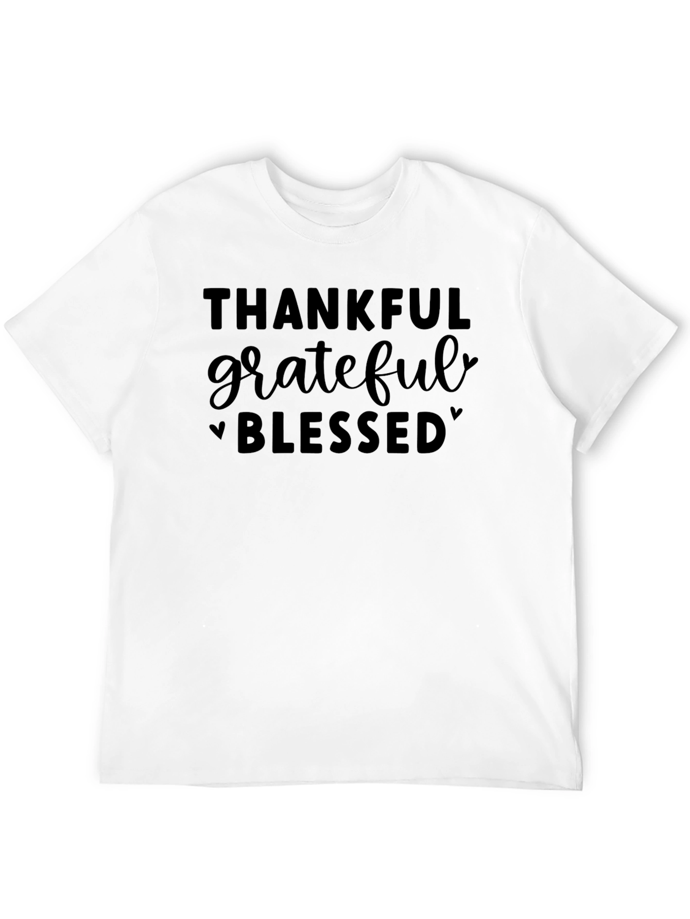 Thankful Grateful Blessed Black Graphic Tee