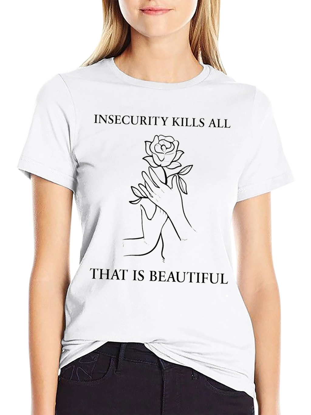 Insecurity Kills Rose Graphic Tee