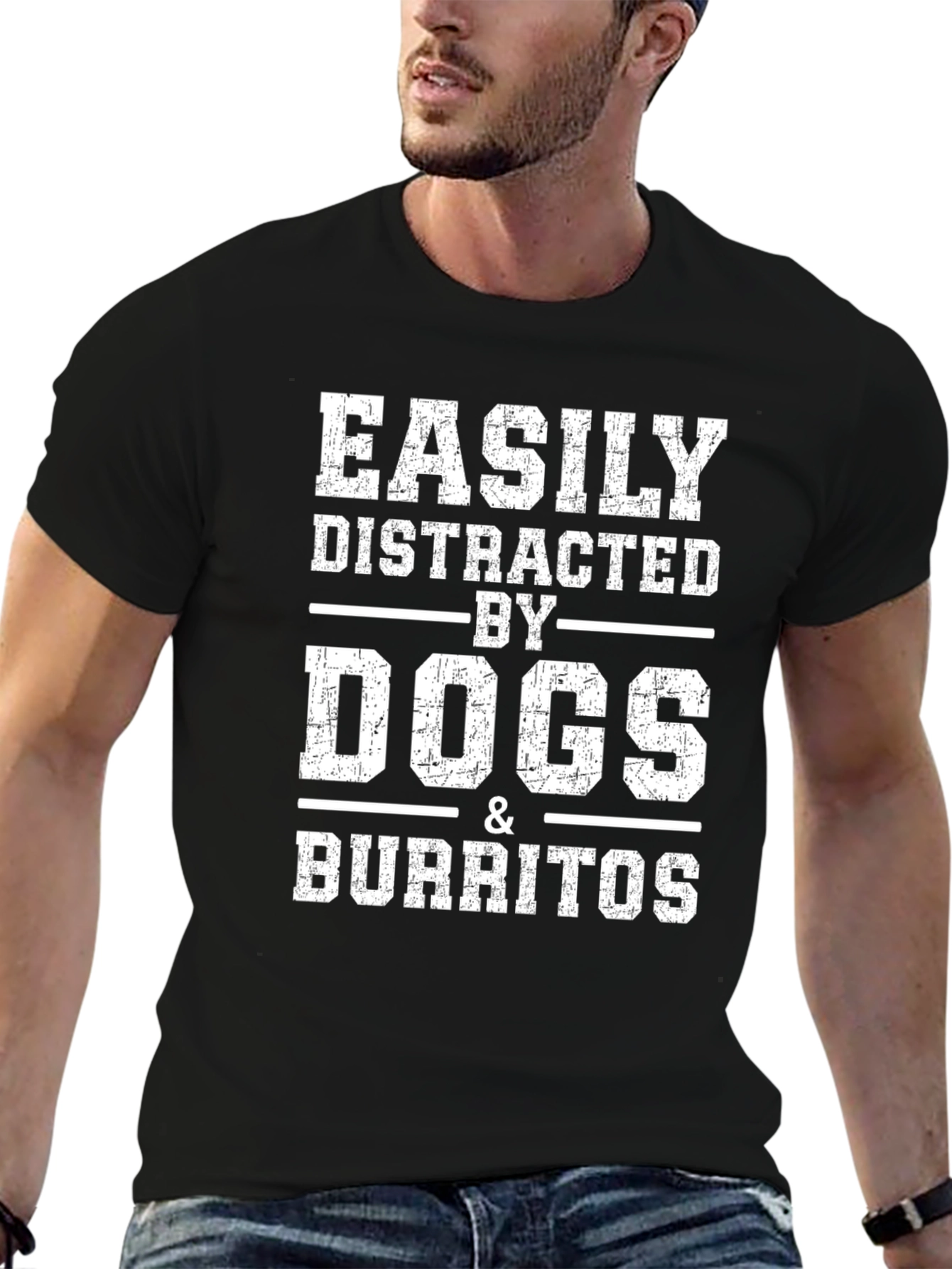 Easily Distracted by Dogs & Burritos Graphic Tee