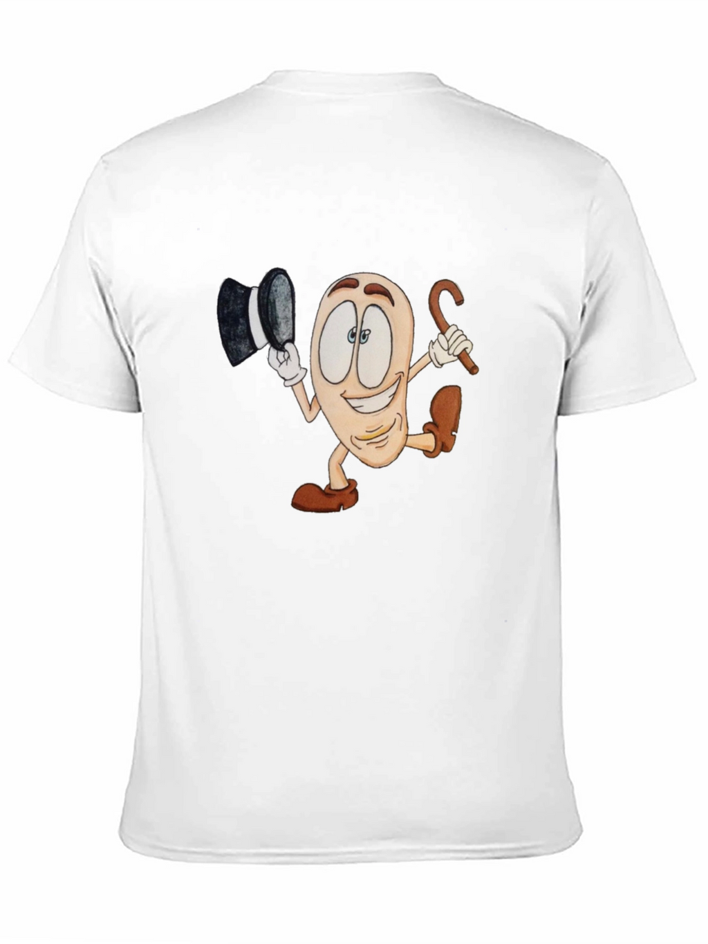 Cartoon Bean Character Black T-Shirt