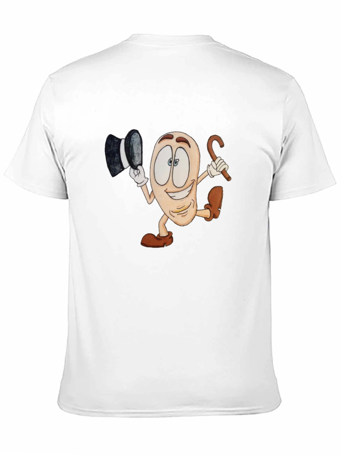 Cartoon Bean Character Black T-Shirt