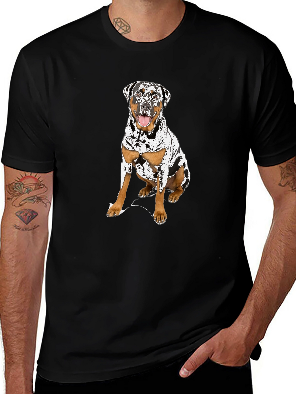 Dog Graphic T-Shirt - Black