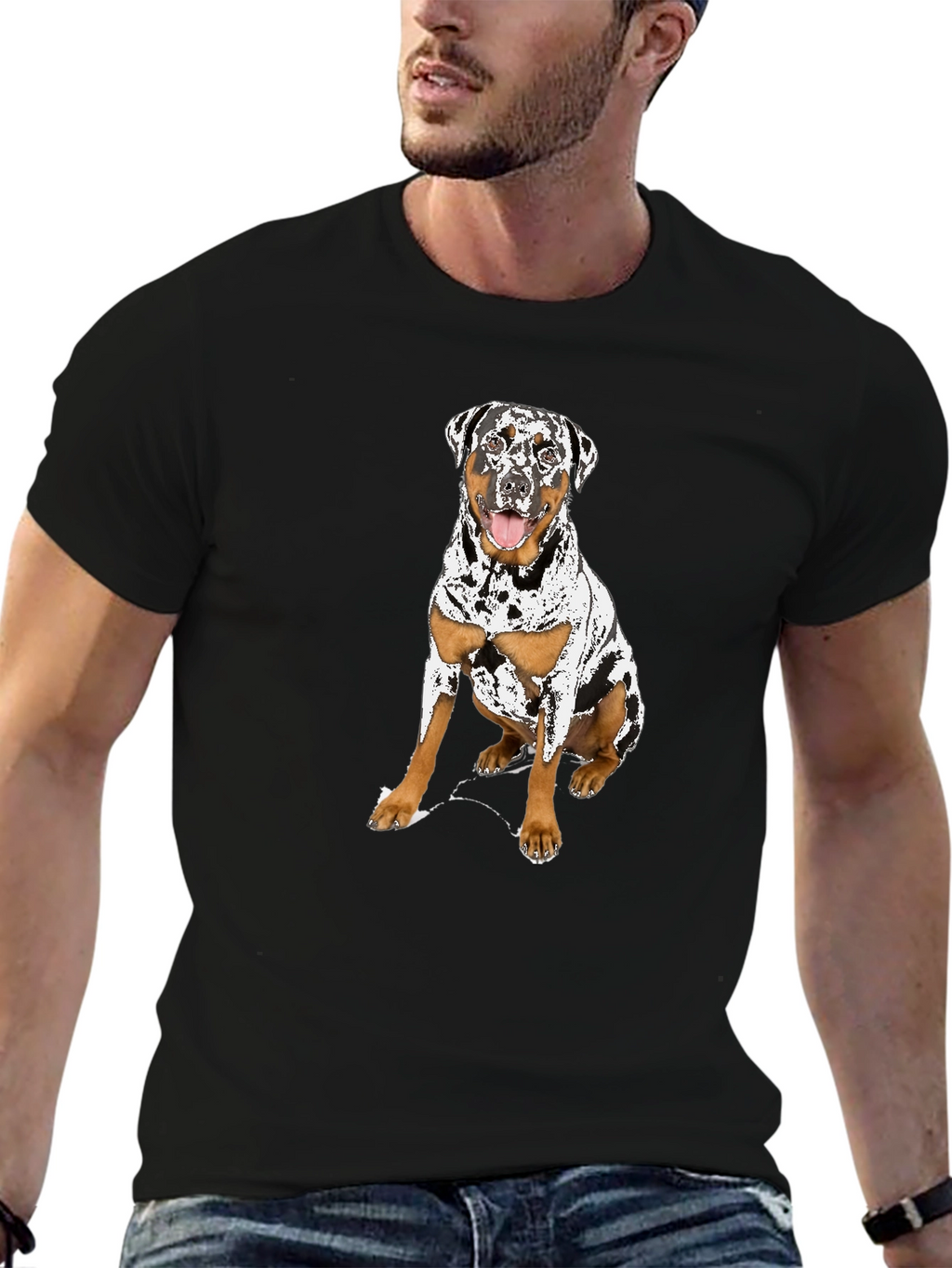Dog Graphic T-Shirt - Black
