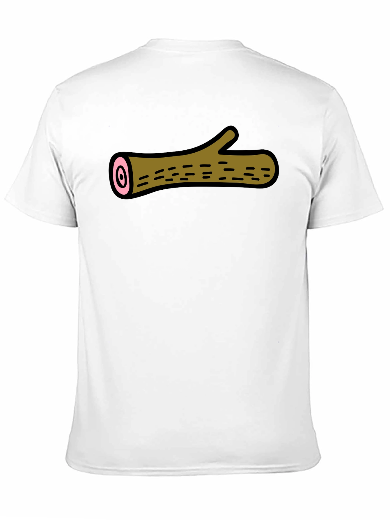 Funny Log Graphic Tee - Black Cotton T-Shirt