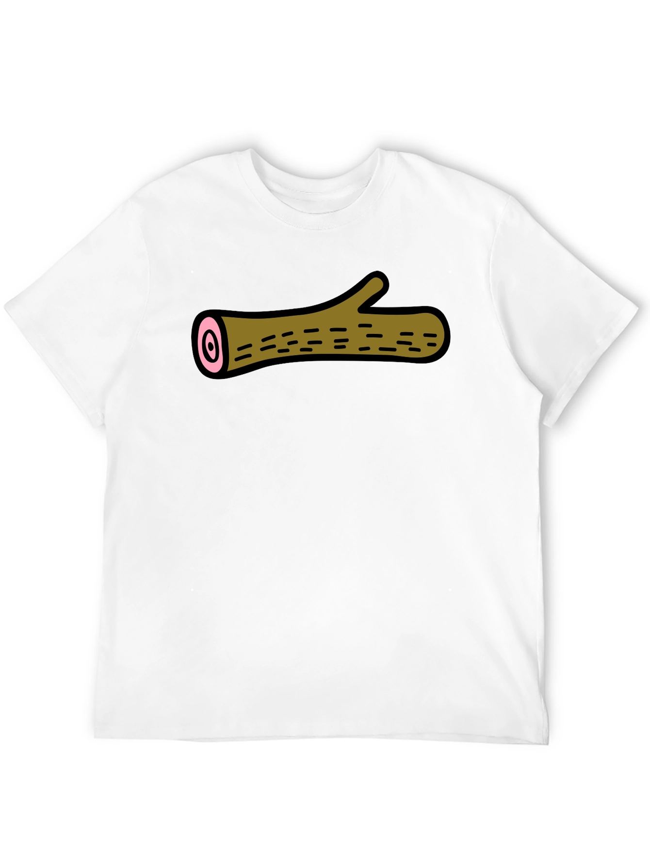 Funny Log Graphic Tee - Black Cotton T-Shirt