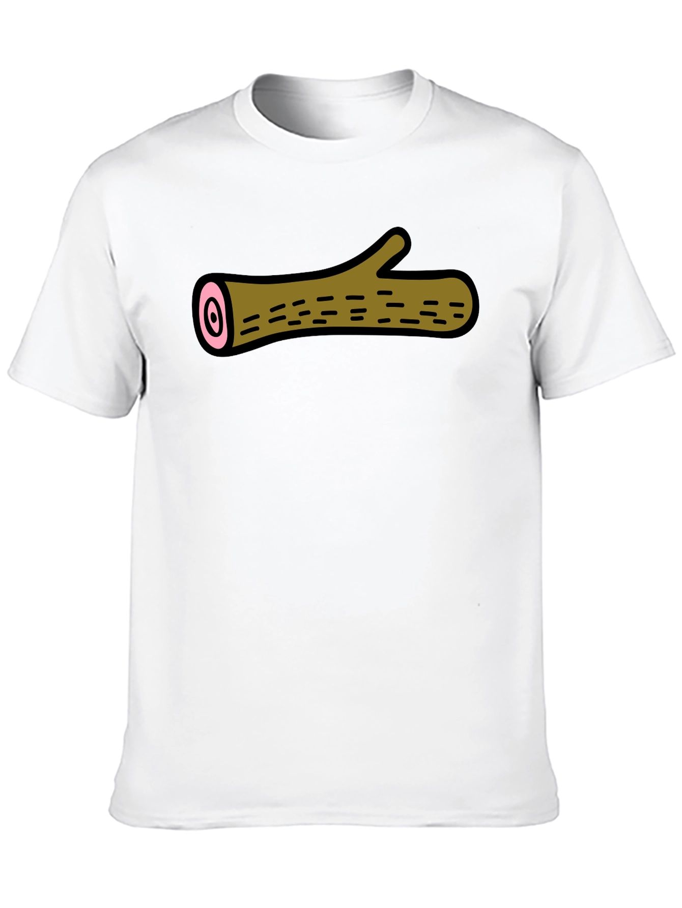 Funny Log Graphic Tee - Black Cotton T-Shirt