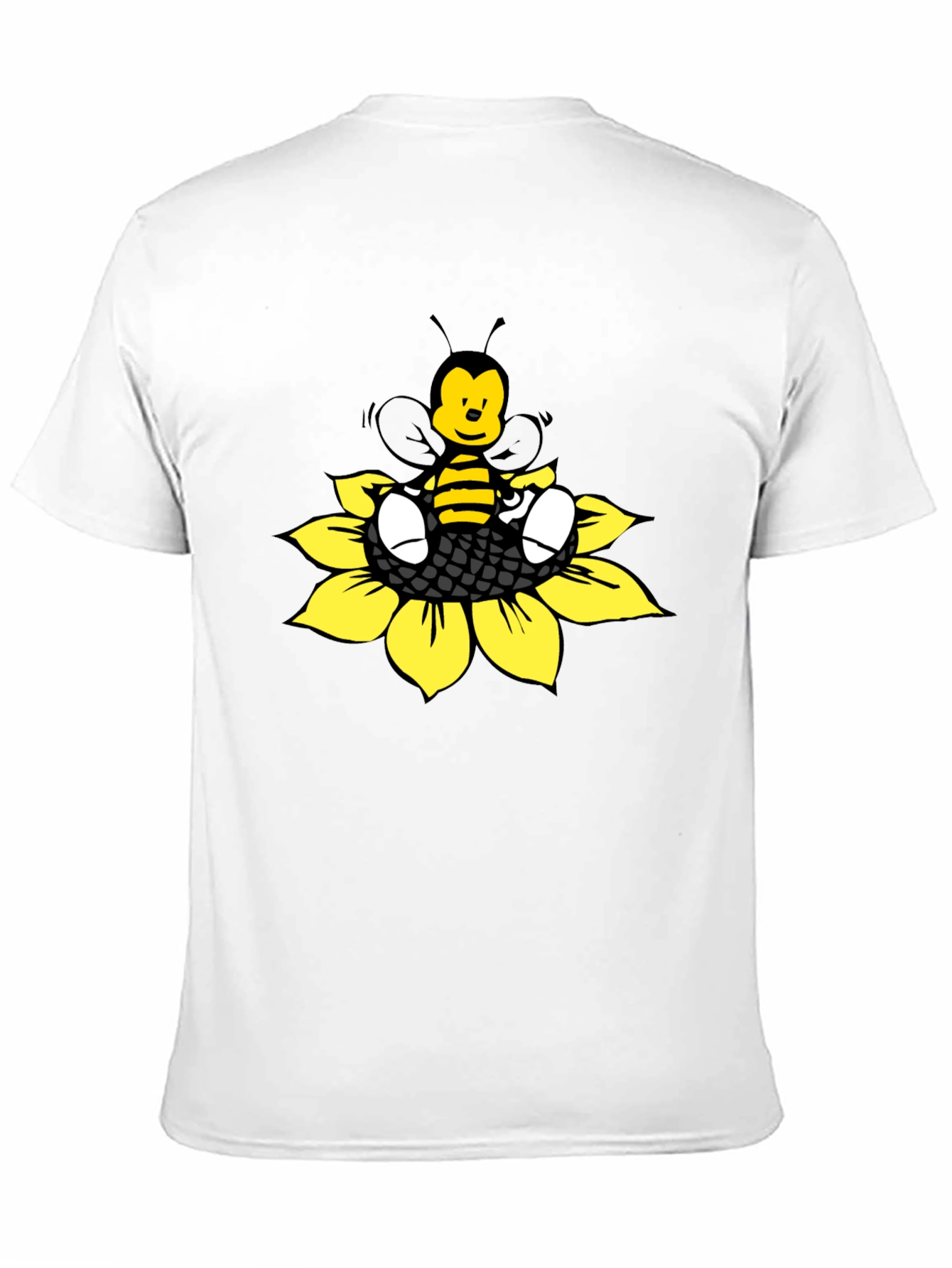 Cartoon Bee on Sunflower Graphic Tee