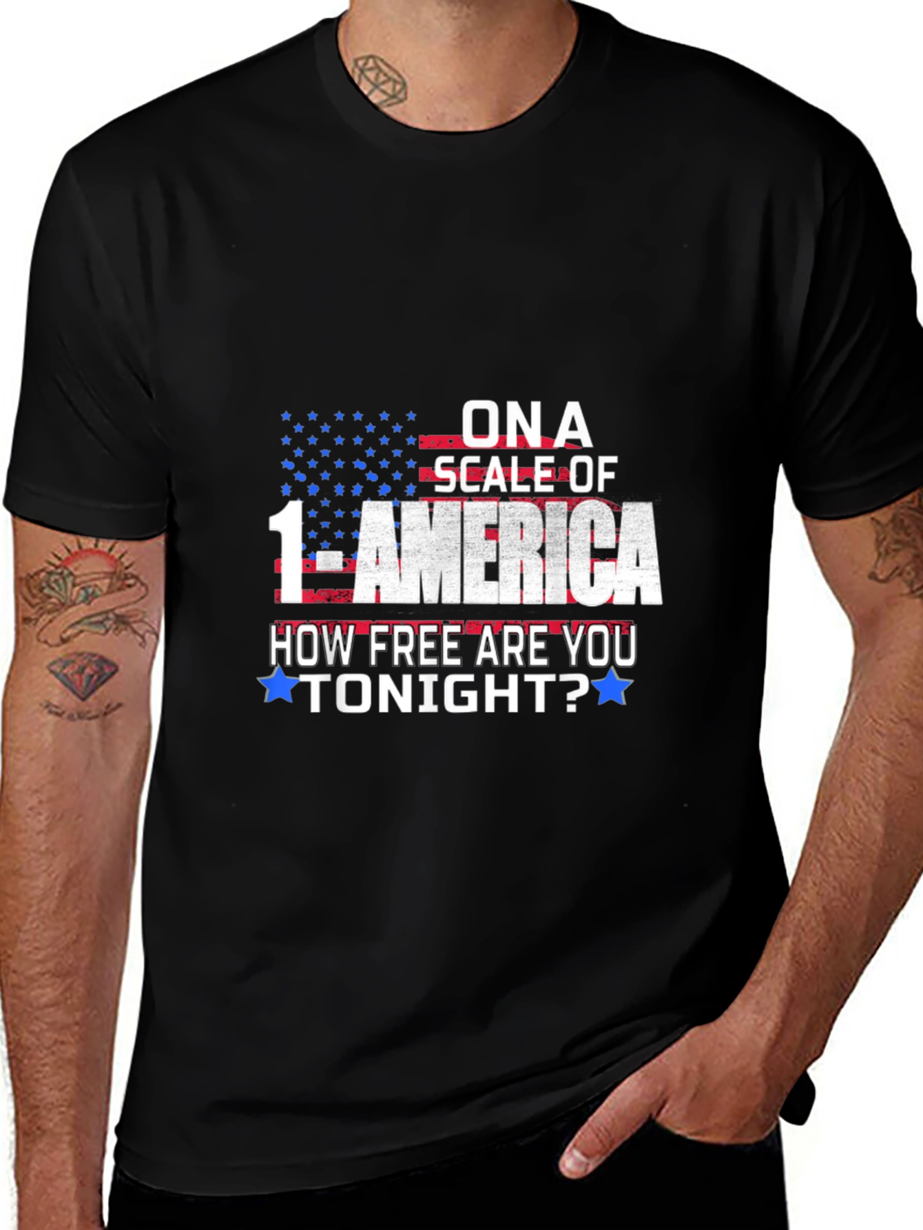 America Freedom T-Shirt Patriotic Scale of 1-America Tee