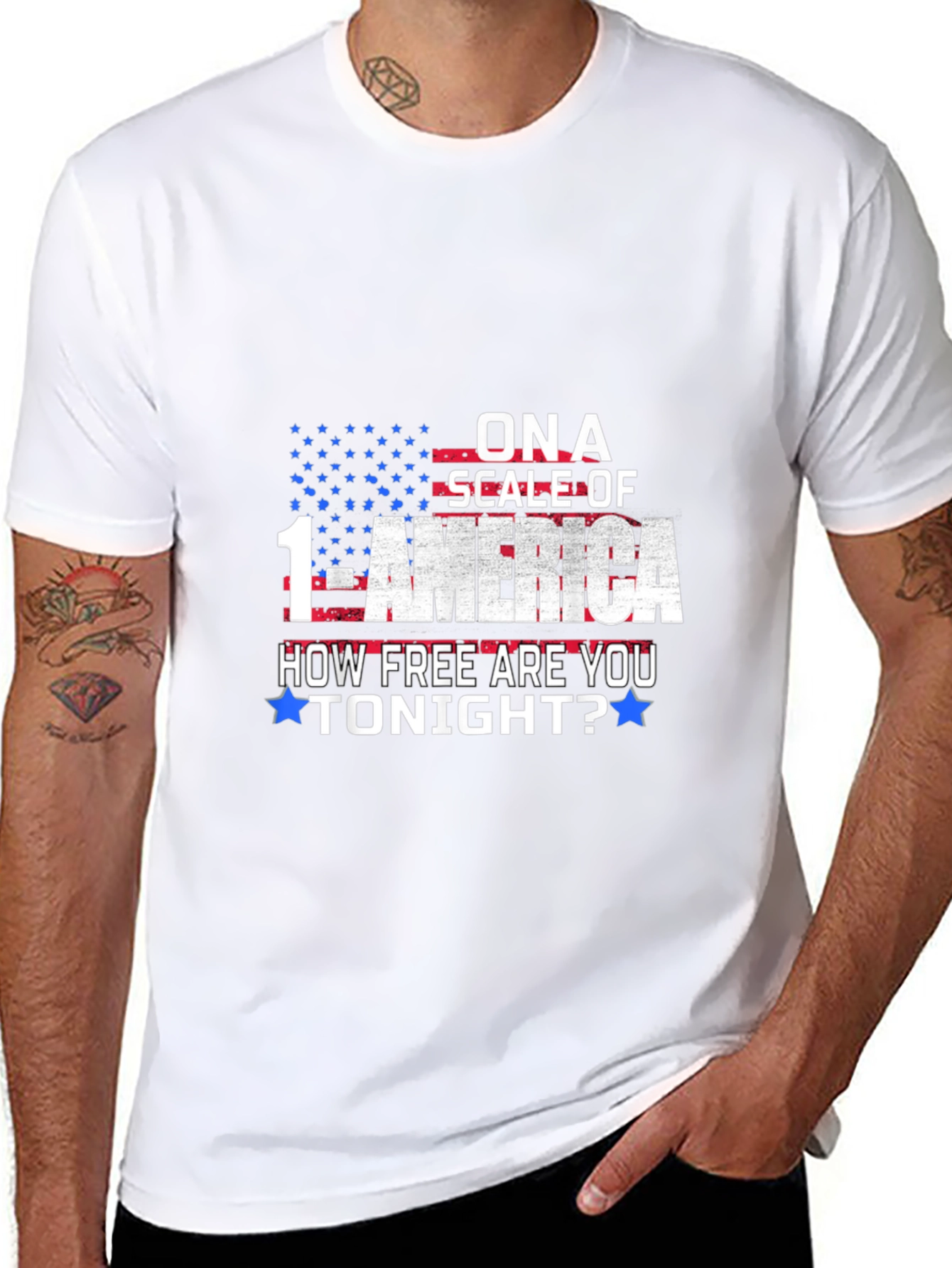 America Freedom T-Shirt Patriotic Scale of 1-America Tee