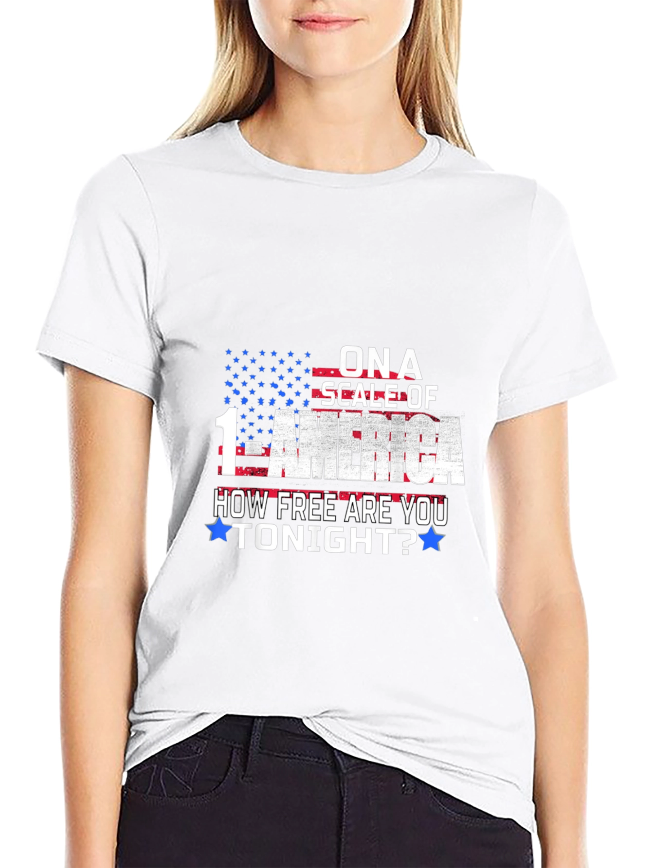 America Freedom T-Shirt Patriotic Scale of 1-America Tee