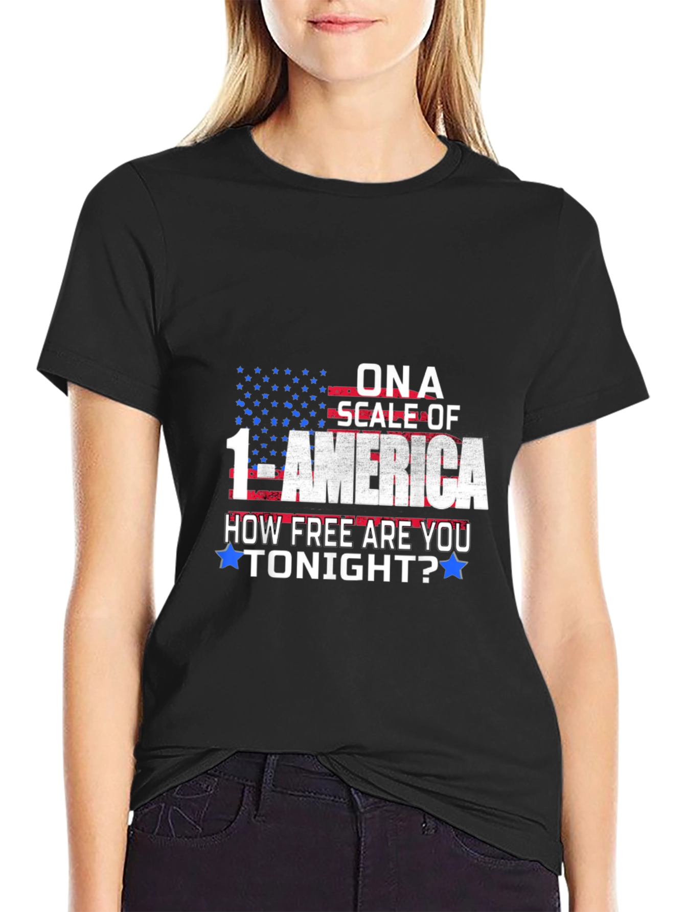 America Freedom T-Shirt Patriotic Scale of 1-America Tee