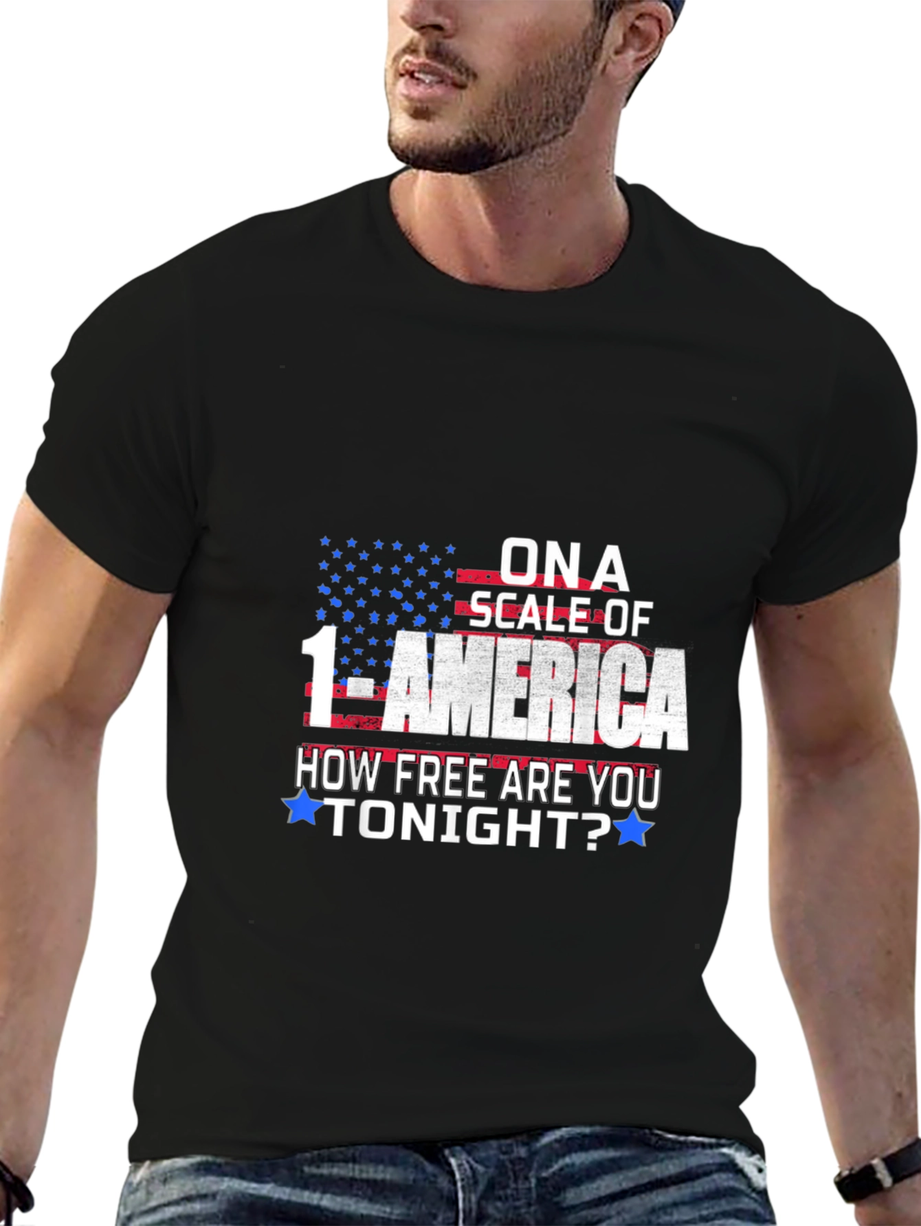 America Freedom T-Shirt Patriotic Scale of 1-America Tee