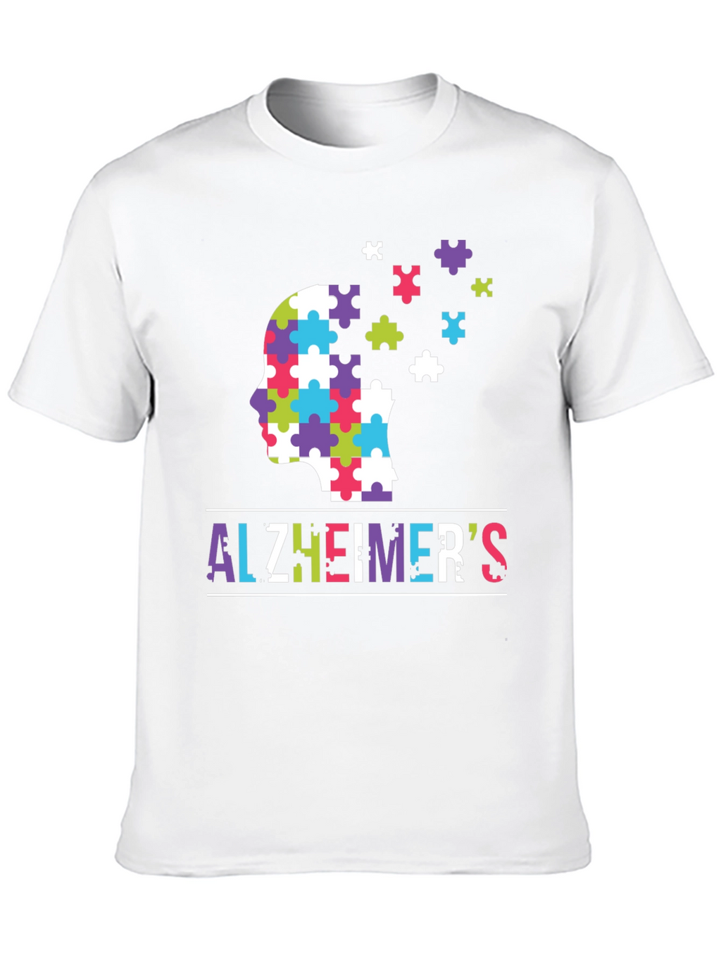 Alzheimers Awareness Puzzle Piece Brain T-Shirt