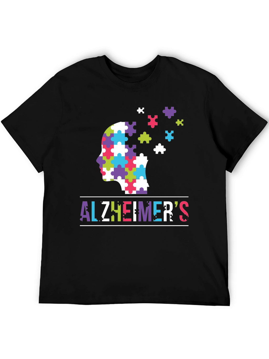 Alzheimers Awareness Puzzle Piece Brain T-Shirt
