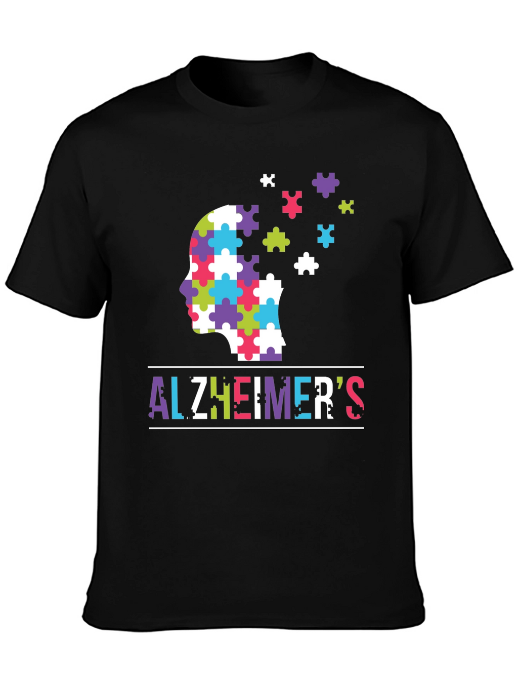 Alzheimers Awareness Puzzle Piece Brain T-Shirt