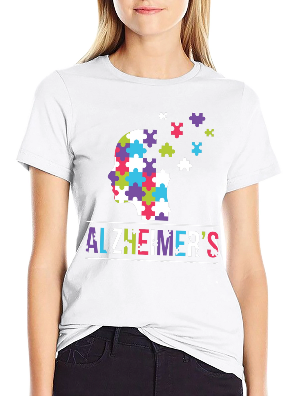 Alzheimers Awareness Puzzle Piece Brain T-Shirt