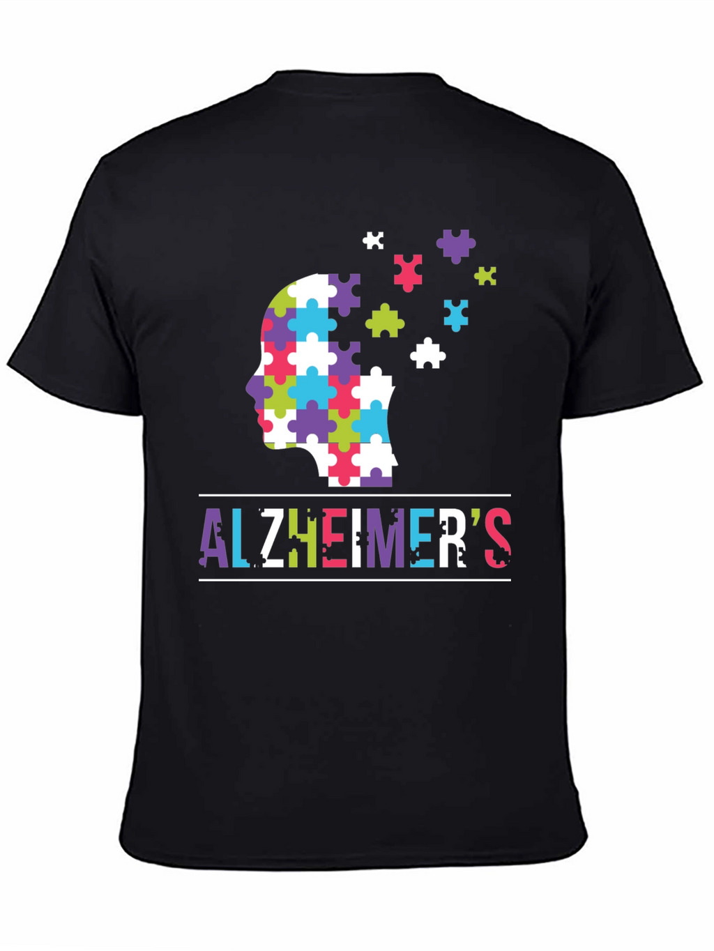 Alzheimers Awareness Puzzle Piece Brain T-Shirt