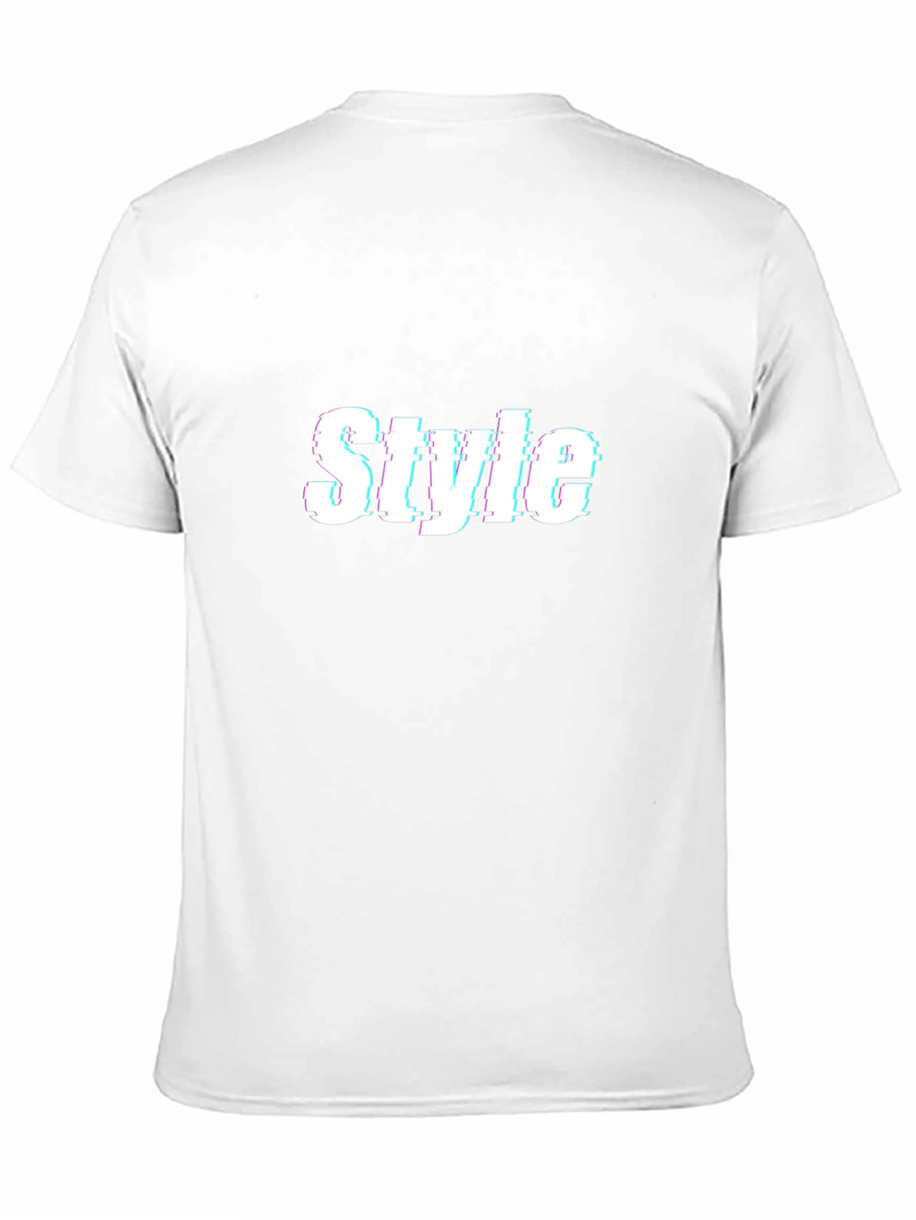 Stylish Glitch Style Black T-Shirt