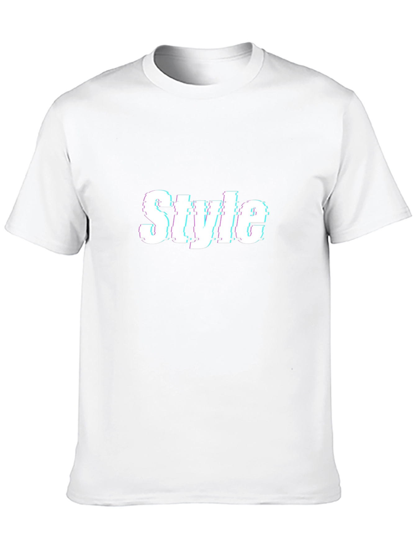 Stylish Glitch Style Black T-Shirt