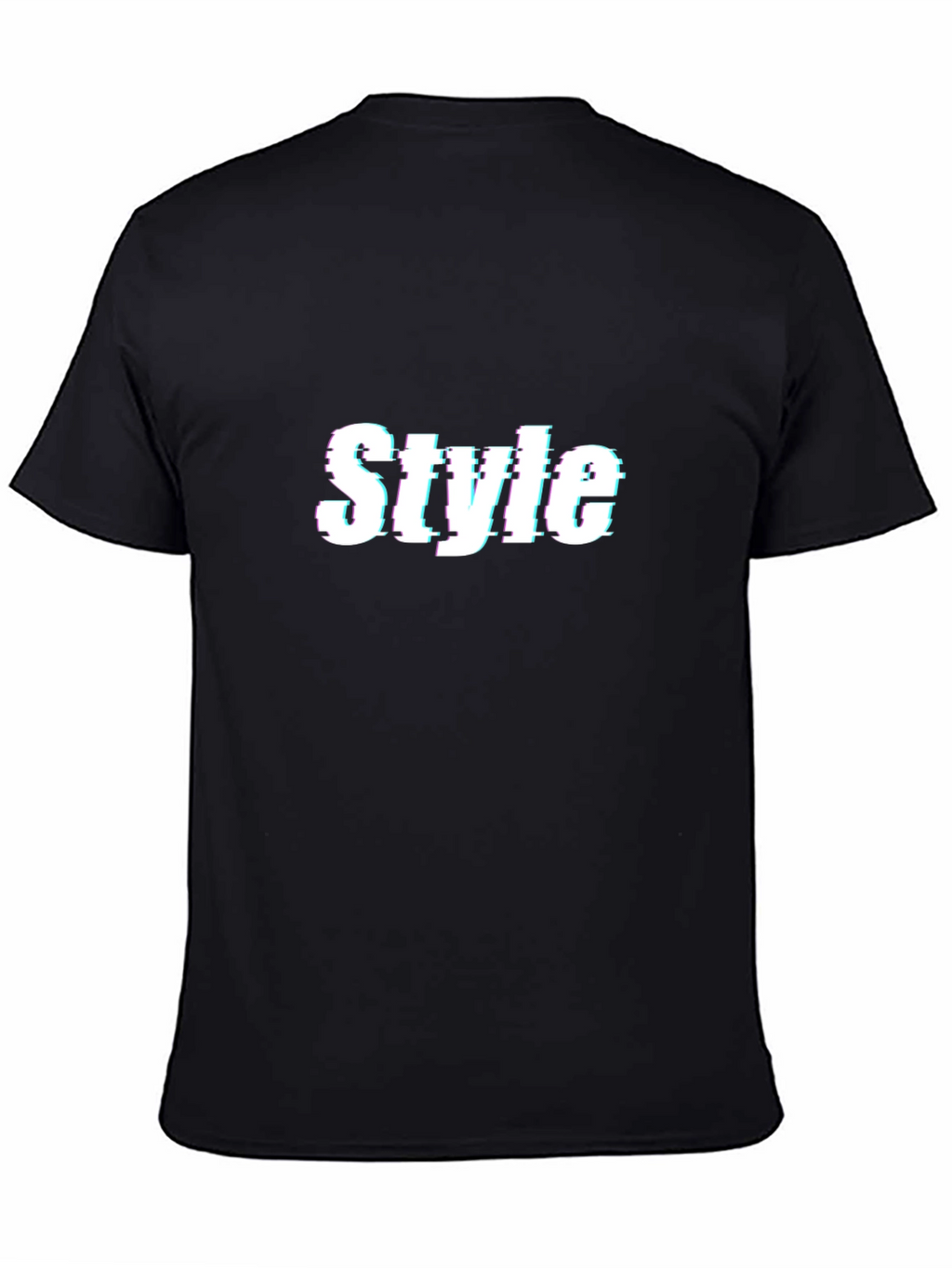 Stylish Glitch Style Black T-Shirt
