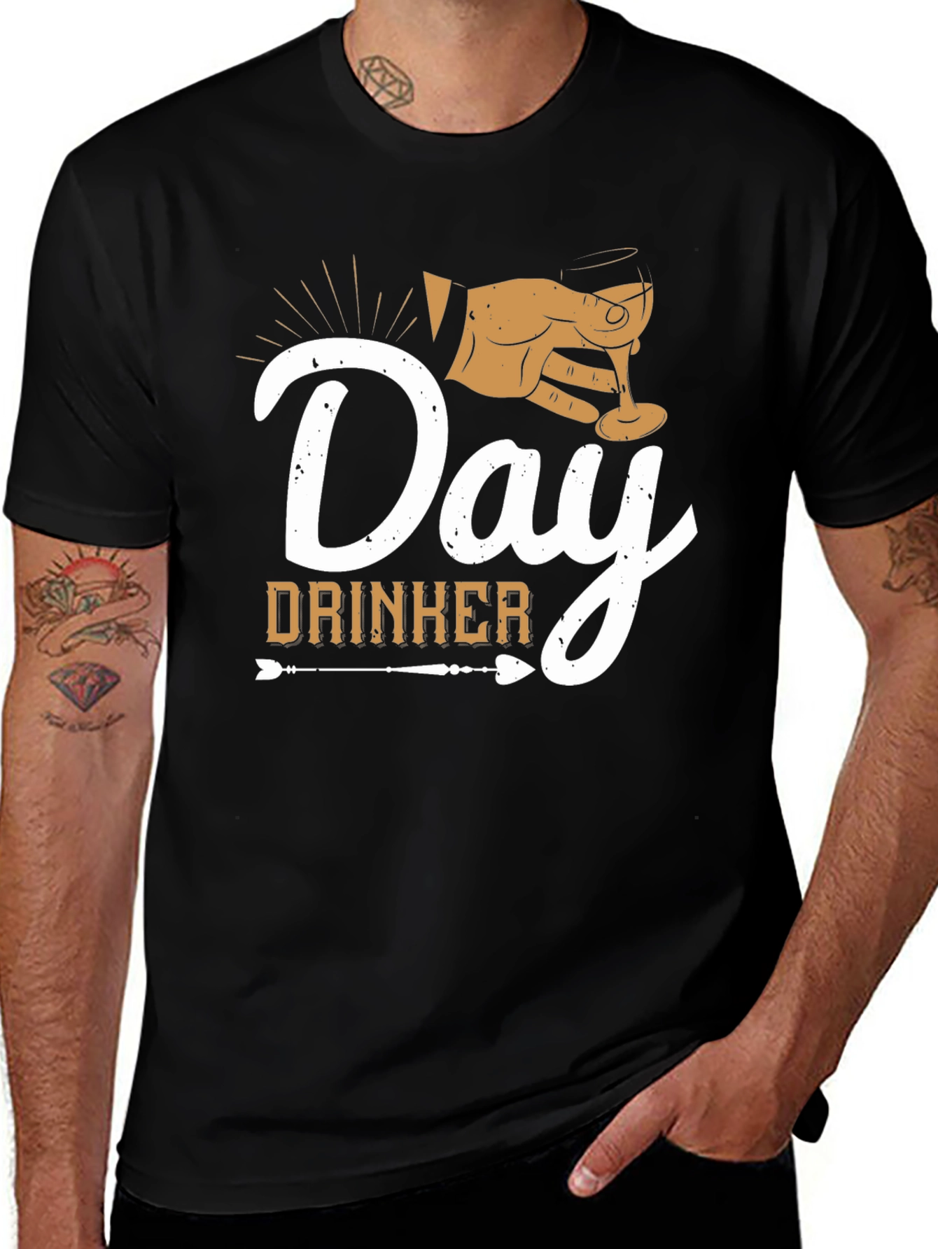 Day Drinker Graphic Tee - Black Casual T-Shirt
